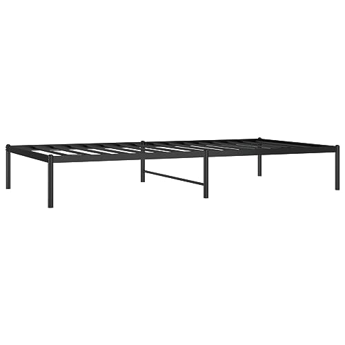 Imagen Dale un toque de elegancia a tu habitacion con la estructura de cama tidyard en metal negro de 100x200 cm