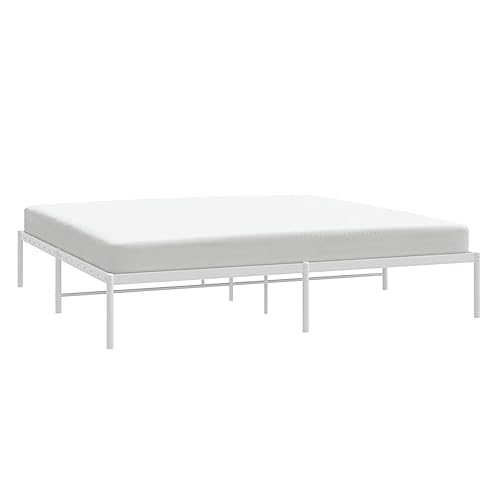 Imagen Renueva tu descanso con la estructura de cama tanzem de metal blanco