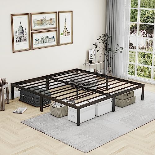 Imagen Base de cama king de metal sin somier sin ruido