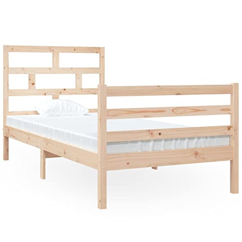 Imagen Base de cama individual en madera maciza 90x190 cm