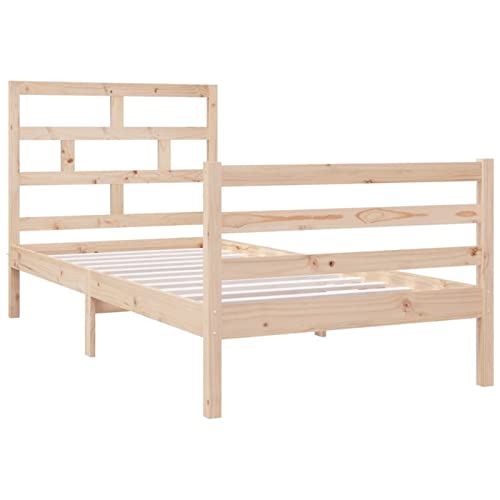 Imagen Base de cama individual en madera maciza 90x190 cm