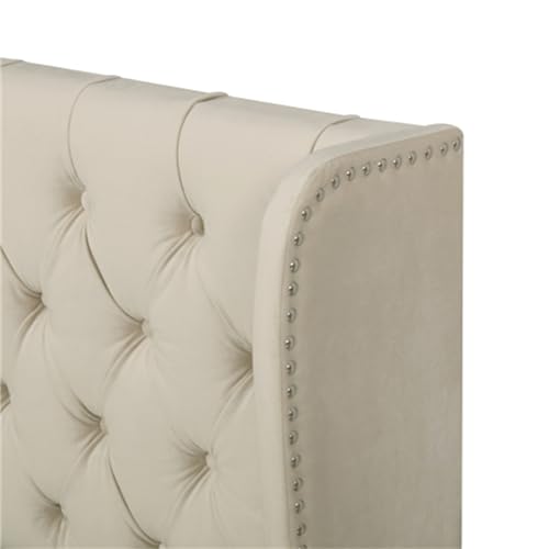 Imagen Cama tapizada con almacenaje hidraulico en beige tejidos suaves y elegantes