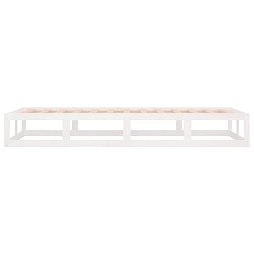 Imagen Base de cama zeyuan estructura de madera maciza blanca 100x200 cm