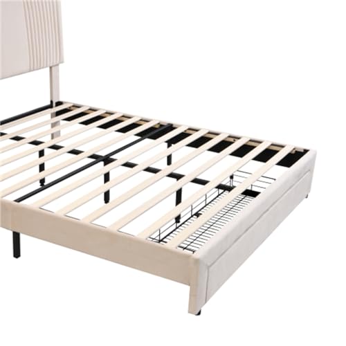 Imagen Cama doble de lujo con led usb y cajon versatil y comoda para adultos y adolescentes