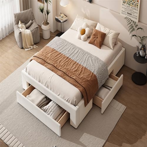 Imagen Cama doble con almacenamiento y diseño moderno