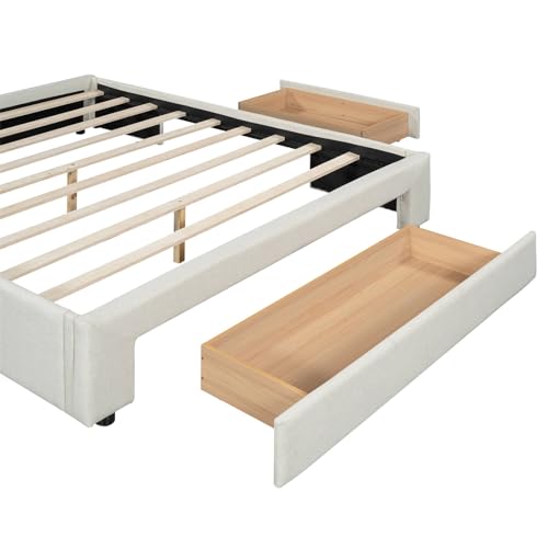 Imagen Cama doble con almacenamiento y diseño moderno