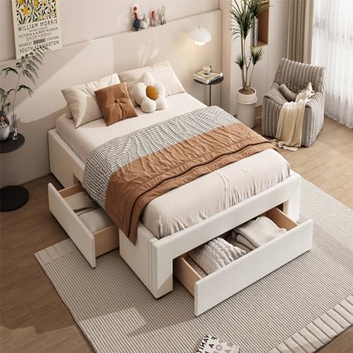 Imagen Cama doble con almacenamiento y diseño moderno