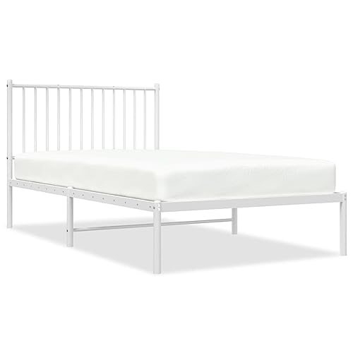 Imagen Cama de metal para una juventud relajada y con estilo en blanco 100x190 cm