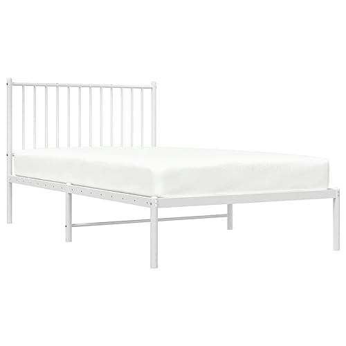 Imagen Cama de metal para una juventud relajada y con estilo en blanco 100x190 cm