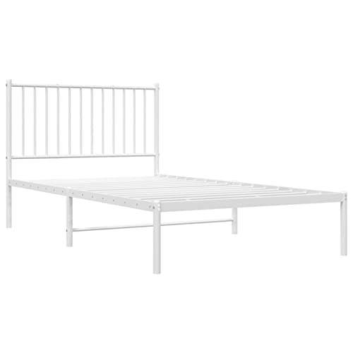 Imagen Cama de metal para una juventud relajada y con estilo en blanco 100x190 cm