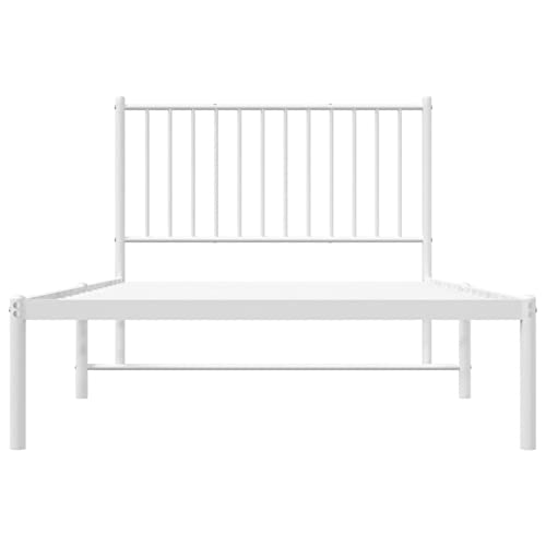 Imagen Cama de metal para una juventud relajada y con estilo en blanco 100x190 cm