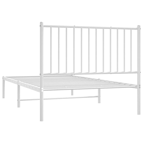 Imagen Cama de metal para una juventud relajada y con estilo en blanco 100x190 cm