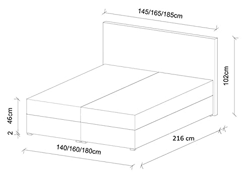 Imagen Cama continental kleo para hotel colchon bonell y cubrecolchon cosmic 10