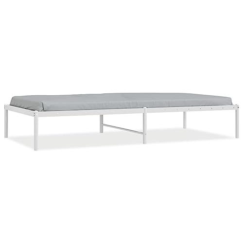 Imagen Marco de cama blanca de metal ideal para habitaciones juveniles