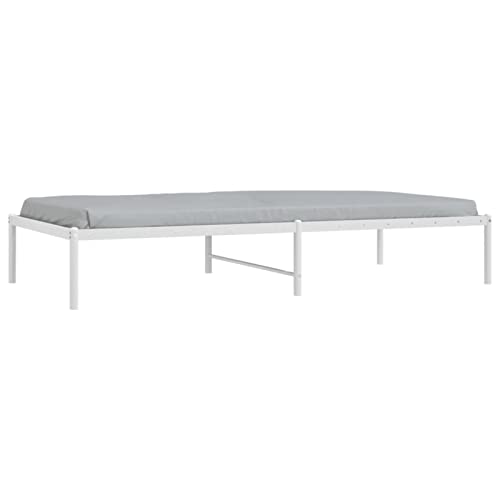 Imagen Marco de cama blanca de metal ideal para habitaciones juveniles