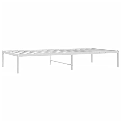 Imagen Marco de cama blanca de metal ideal para habitaciones juveniles