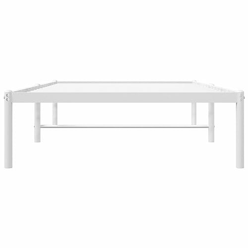 Imagen Marco de cama blanca de metal ideal para habitaciones juveniles