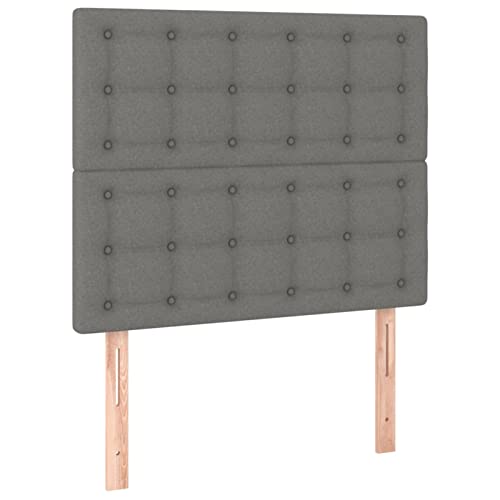 Imagen Ciadaz cama box spring con led y colchon - gris oscuro 120x200 cm