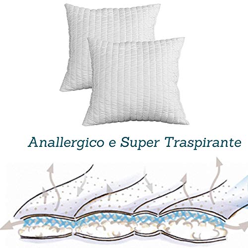 Imagen Pack 2 almohadas viscoelasticas copos altos 60x60 cm adaptables transpirables y antialergicas