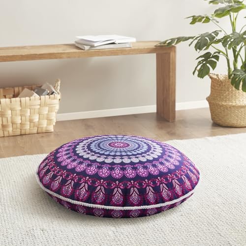 Imagen Almohada redonda para meditacion orquidea morada