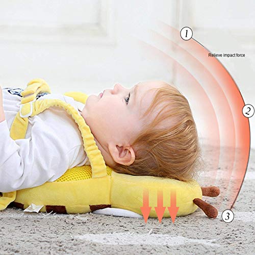 Imagen Almohada yiwoyi para bebe suave y protectora dulce descanso en amarillo