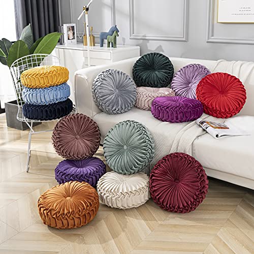 Imagen Almohada redonda de terciopelo 3d - suave y elegante - purpura