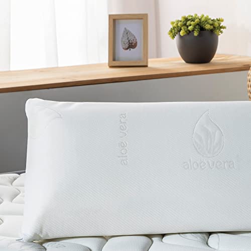 Imagen Pack 2 almohadas viscoelasticas aloe vera agatha 75cm firmeza mediatranspirables antiacaros y termoregulables ergonomicas y de perfecta adaptabilidad fabricadas en españa