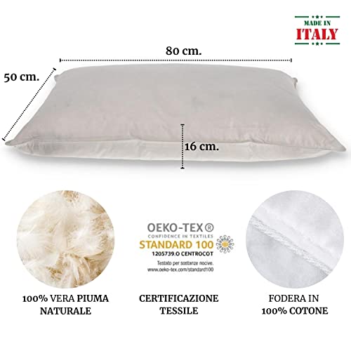 Imagen Almohada transpirable vera piuma descanso made in italy