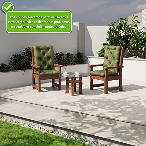 Imagen Conjunto de cojines para sillones de jardin moltico en verde