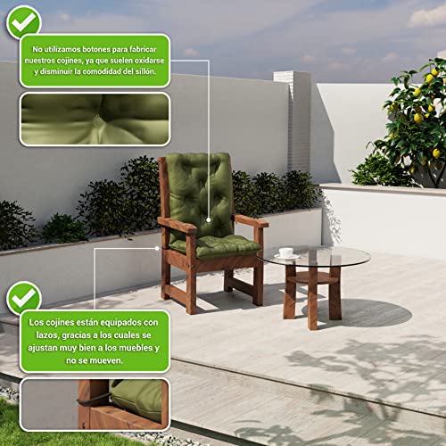 Imagen Conjunto de cojines para sillones de jardin moltico en verde