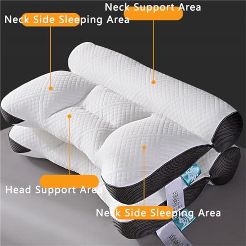 Imagen Almohada ergonomica de plumon de ganso covehut apoyo cervical y comodidad en negro