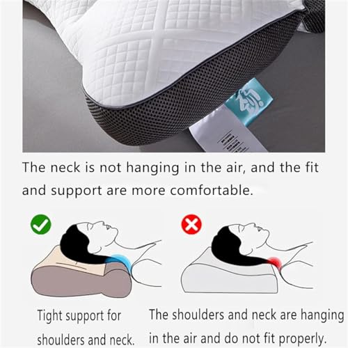 Imagen Almohada ergonomica de plumon de ganso covehut apoyo cervical y comodidad en negro