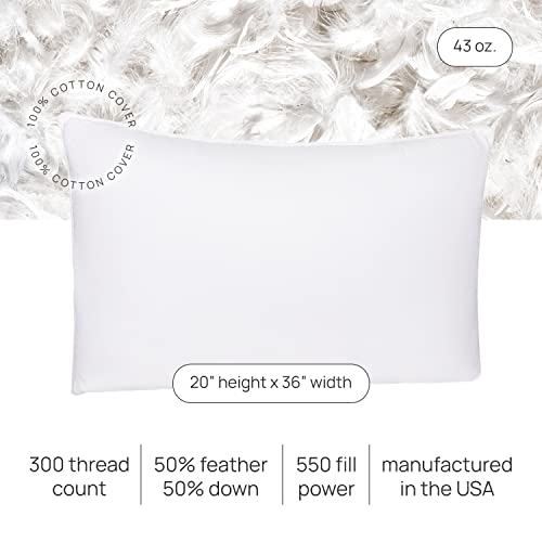 Imagen Almohadas de lujo 50 plumon de ganso blanco y 50 plumas de ganso set de 2