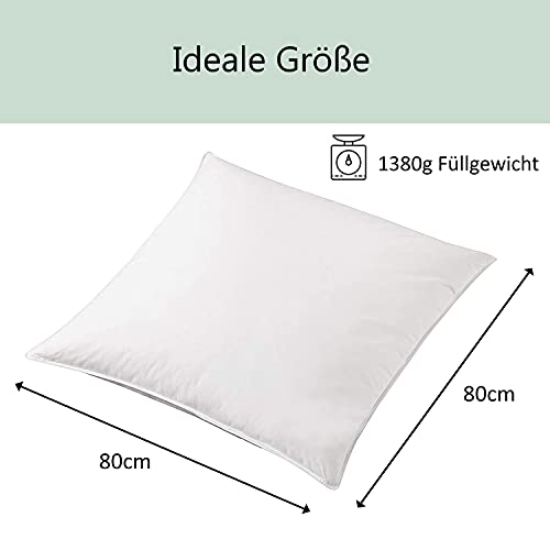 Imagen Almohada de lujo con relleno natural de plumas de ganso 80x80