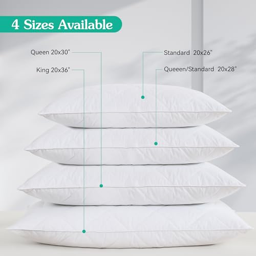 Imagen Almohada de plumas de ganso blanco firmeza media suave soporte