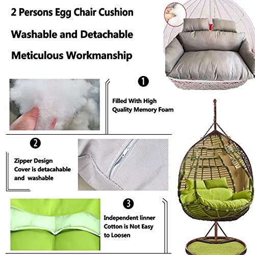 Imagen Cojin colgante doble papasan para columpio de jardin