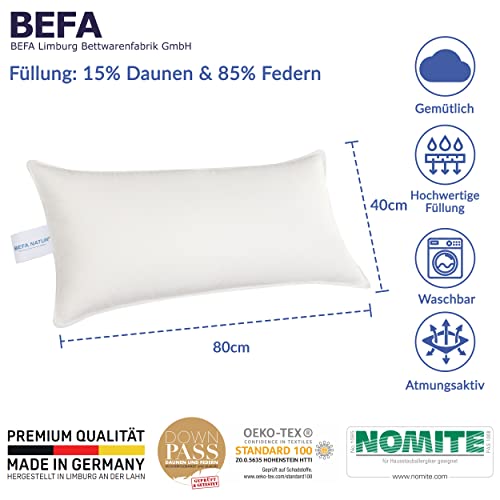 Imagen Pack 2 almohadas de plumas befa natur hipoalergenicas - blanco