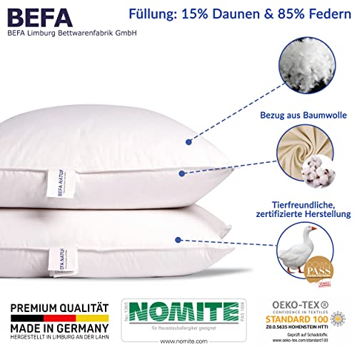 Imagen Pack 2 almohadas de plumas befa natur hipoalergenicas - blanco