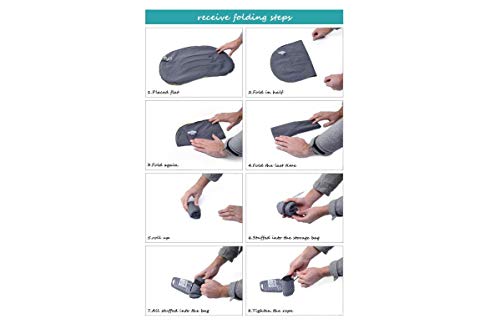 Imagen Almohada de viaje werse compresible inflable - azul y gris