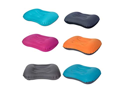 Imagen Almohada de viaje werse compresible inflable - azul y gris