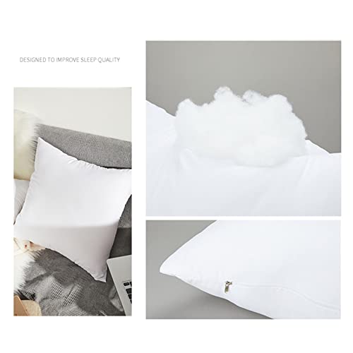 Imagen Set de 4 cojines decorativos blancos para cama y sofa 45x45cm