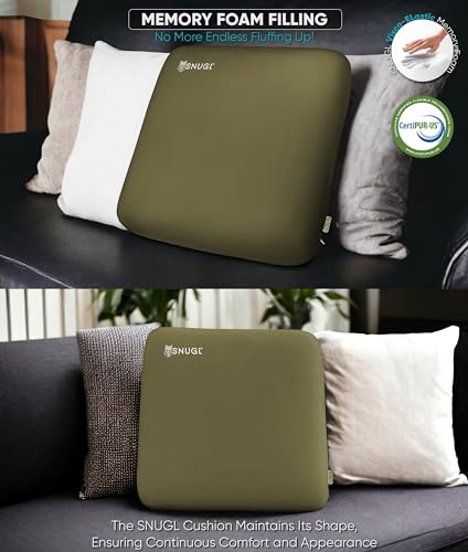 Imagen Cojin de espuma viscoelastica snugl comfort premium en verde oliva