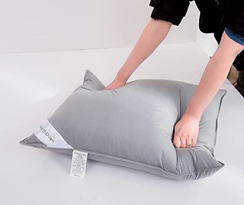 Imagen Almohada de plumon de ganso gris natural king size 100 algodon para hotel