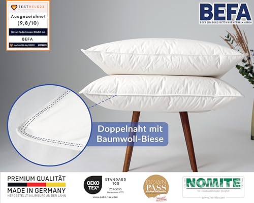 Imagen Almohada de lujo befa natur fabricada en alemania 80x80 cm blanco hipoalergenica ?ko-tex