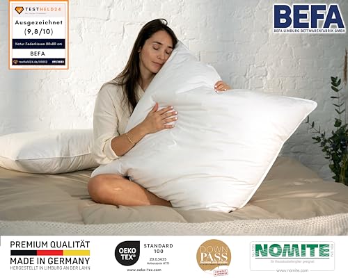 Imagen Almohada de lujo befa natur fabricada en alemania 80x80 cm blanco hipoalergenica ?ko-tex