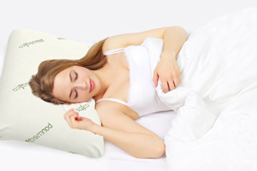 Imagen Almohada viscoelastica bonmedico cervical y ergonomica en bambu blanco