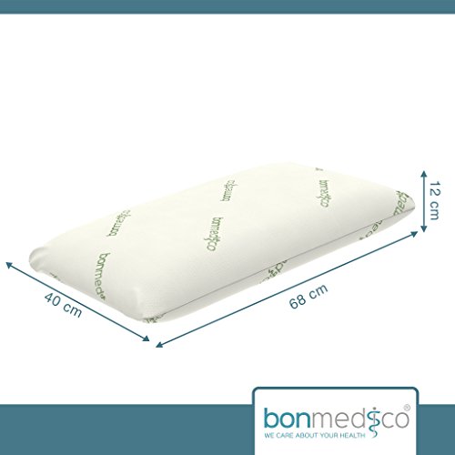 Imagen Almohada viscoelastica bonmedico cervical y ergonomica en bambu blanco