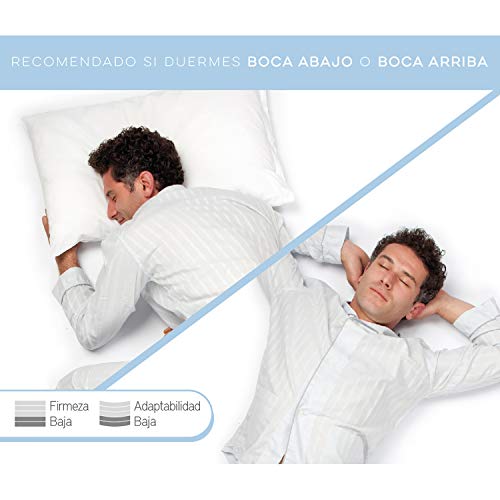 Imagen Pack 2 almohadas de plumon y pluma pikolin home suavidad y frescura para dormir boca abajo