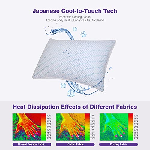 Imagen Almohadas refrescantes wishsmile firmeza ajustable para dormir fresco