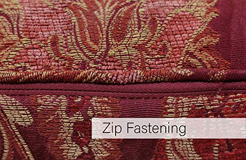 Imagen Cojin decorativo floral jacquard zurich - diseño reversible rojo